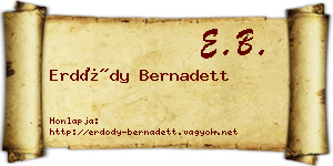 Erdődy Bernadett névjegykártya